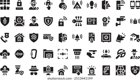 Ícones antirroubo Coleção de ícones vetoriais de alta qualidade com traço editável. Ideal para projetos profissionais e criativos.