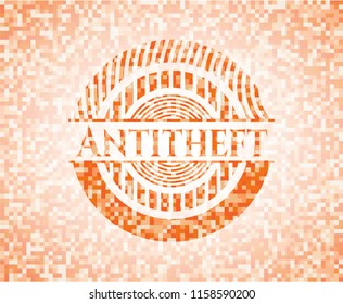 Antitheft orange mosaic emblem
