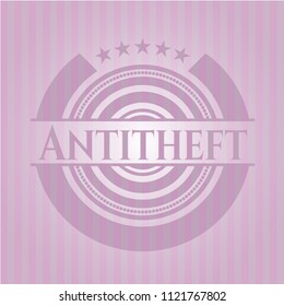 Antitheft pink emblem. Retro