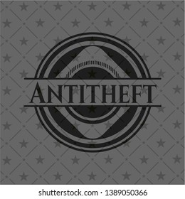 Antitheft realistic dark emblem. Vector Illustration. Detailed.