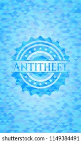 Antitheft realistic sky blue mosaic emblem