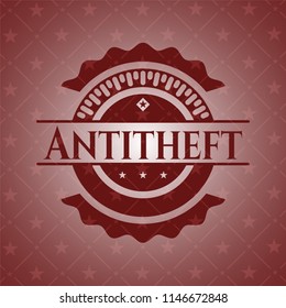Antitheft red emblem. Vintage.