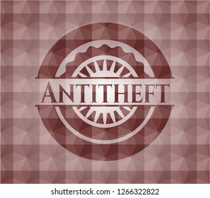 Antitheft red seamless geometric emblem.