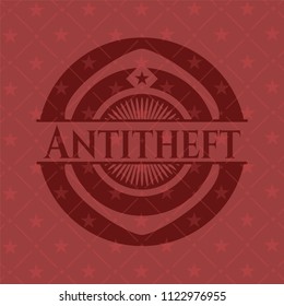 Antitheft retro style red emblem