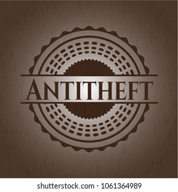 Antitheft retro style wooden emblem