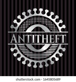 Antitheft silvery badge. Vector Illustration. Mosaic.