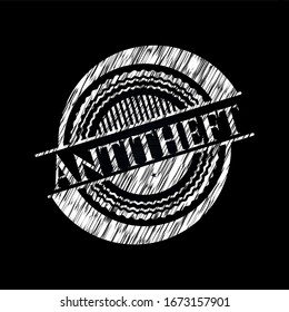 Antitheft written on a blackboard. Vector Illustration. Detailed.