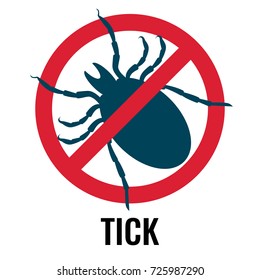 Anti-tick bug sign of red and blue colors vector illustration