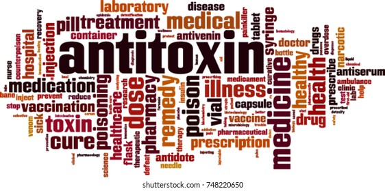 Antitoxin word cloud concept. Vector illustration