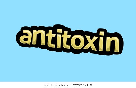 diseño vectorial de escritura antitoxina sobre fondo azul muy simple y muy fresco