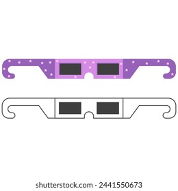 Anti-uv viewing solar eclipse glasses vector cartoon illustration isolated on a white background.