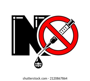 Anti-Vaccine Protest and Mandatory Immunization Refusal. Vector poster