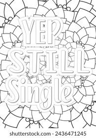 Anti-Valentine's Coloring pages. All these designs are unique Coloring page for adults and kids. Vector Illustration.