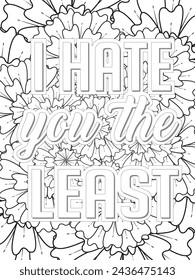 Anti-Valentine's Coloring pages. All these designs are unique Coloring page for adults and kids. Vector Illustration.