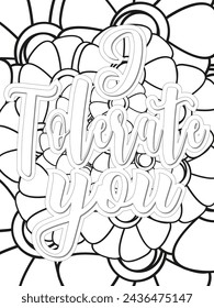 Anti-Valentine's Coloring pages. All these designs are unique Coloring page for adults and kids. Vector Illustration.