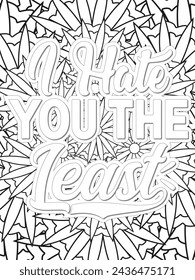 Anti-Valentine's Coloring pages. All these designs are unique Coloring page for adults and kids. Vector Illustration.