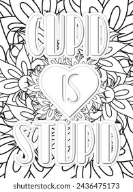 Anti-Valentine's Coloring pages. All these designs are unique Coloring page for adults and kids. Vector Illustration.