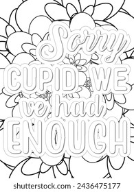 Anti-Valentine's Coloring pages. All these designs are unique Coloring page for adults and kids. Vector Illustration.