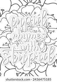 Anti-Valentine's Coloring pages. All these designs are unique Coloring page for adults and kids. Vector Illustration.