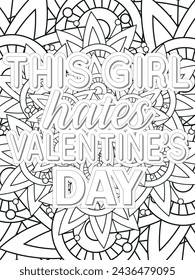 Anti-Valentine's Coloring pages. All these designs are unique Coloring page for adults and kids. Vector Illustration.