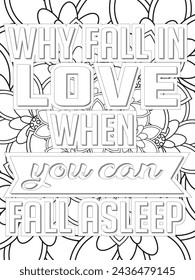 Anti-Valentine's Coloring pages. All these designs are unique Coloring page for adults and kids. Vector Illustration.