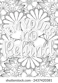 Anti-Valentines-Day Quotes Coloring pages. All these designs are unique Coloring pages for adults and kids Vector Illustration.