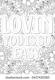 Anti-Valentines-Day Quotes Coloring pages. All these designs are unique Coloring pages for adults and kids Vector Illustration.