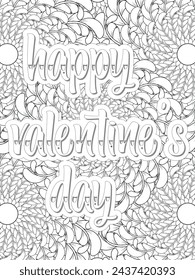 Anti-Valentines-Day Quotes Coloring pages. All these designs are unique Coloring pages for adults and kids Vector Illustration.