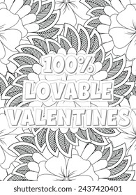 Anti-Valentines-Day Quotes Coloring pages. All these designs are unique Coloring pages for adults and kids Vector Illustration.