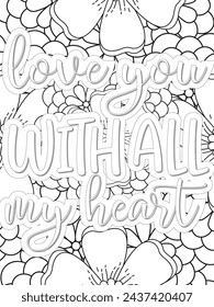 Anti-Valentines-Day Quotes Coloring pages. All these designs are unique Coloring pages for adults and kids Vector Illustration.