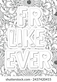 Anti-Valentines-Day Quotes Coloring pages. All these designs are unique Coloring pages for adults and kids Vector Illustration.