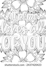 Anti-Valentines-Day Quotes Coloring pages. All these designs are unique Coloring pages for adults and kids Vector Illustration.