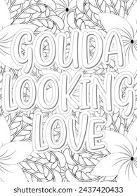 Anti-Valentines-Day Quotes Coloring pages. All these designs are unique Coloring pages for adults and kids Vector Illustration.