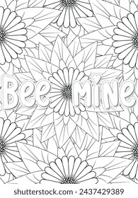 Anti-Valentines-Day Quotes Coloring pages. All these designs are unique Coloring pages for adults and kids Vector Illustration.