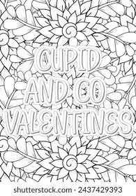 Citas anti-San Valentín para colorear páginas. Todos estos diseños son únicas páginas para colorear para adultos y niños ilustración vectorial.