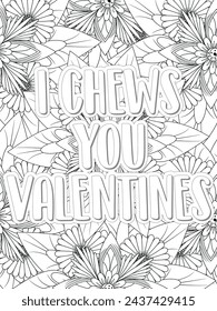 Anti-Valentines-Day Quotes Coloring pages. All these designs are unique Coloring pages for adults and kids Vector Illustration.