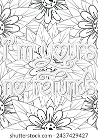 Anti-Valentines-Day Quotes Coloring pages. All these designs are unique Coloring pages for adults and kids Vector Illustration.