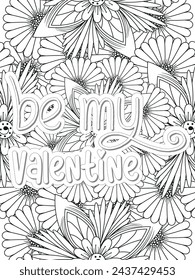 Anti-Valentines-Day Quotes Coloring pages. All these designs are unique Coloring pages for adults and kids Vector Illustration.