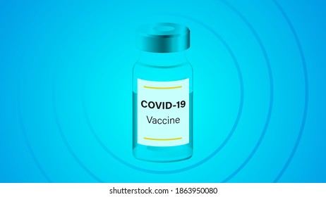 Antiviral covid 19 vaccine Bottle. Covid or coronavirus vaccination illustration. Vaccine bottle. Anti coronavirus cure. Medicine vector illustration