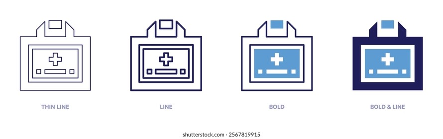 Antiviral icon in 4 different styles. Thin Line, Line, Bold, and Bold Line. Duotone style. Editable stroke.