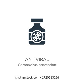 Antivirales Symbol Vektor. Trendy flache antivirale Ikone aus der Sammlung Coronavirus Prevention einzeln auf weißem Hintergrund. Vektorgrafik kann für Web- und Mobile-Grafikdesign, Logo, eps10 verwendet werden