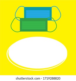 Antiviral medical face masks. Protection against covid-19 coronavirus. Prevention. Horizontal copy of the space.