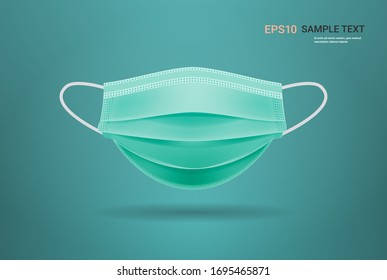 antiviral medical respiratory face mask protection against coronavirus prevention of virus spreading and pandemic covid-19 health care surgical concept copy space horizontal vector illustration