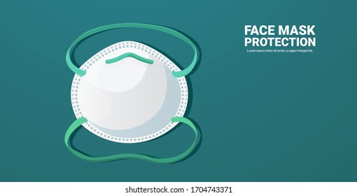 antiviral medical respiratory face mask coronavirus protection covid-19 prevention health care concept copy space horizontal vector illustration