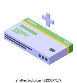 Antiviral medicines box icon isometric vector. Medicine treatment. Immune pill