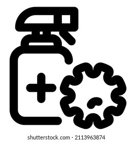 antiviral properties in the disinfectant bottle layout