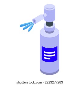 Antivirales Spray Symbol isometrische Vektorgrafik. Arzneimittel-Virus. Impfarzt
