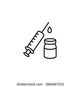 Antiviral vaccine simple thin line icon vector illustration