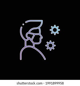 Icono de vector de gradiente azul Antivirus