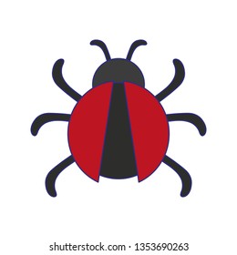 Antivirus bug technology symbol blue lines